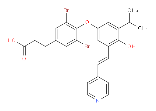 3,5-Dibromo-4-[4-hydroxy-3-(1-methylethyl)-5-[(1E)-2-(4-pyridinyl)ethenyl]phenoxy]benzenepropanoic acid (ACI)