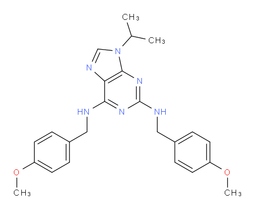 N2,N6-Bis[(4-methoxyphenyl)methyl]-9-(1-methylethyl)-9H-purine-2,6-diamine (ACI)