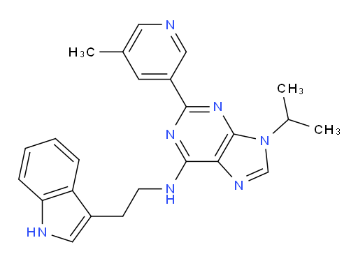 N-[2-(1H-Indol-3-yl)ethyl]-9-(1-methylethyl)-2-(5-methyl-3-pyridinyl)-9H-purin-6-amine (ACI)