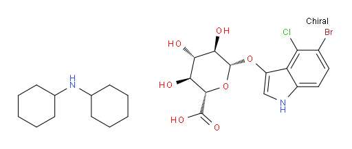 Glucopyranosiduronic acid, 5-bromo-4-chloroindol-3-yl, compd. with dicyclohexylamine (1:1), β-D- (8CI)