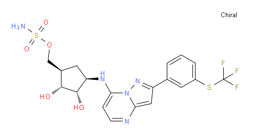 [(1R,2R,3S,4R)-2,3-Dihydroxy-4-[[2-[3-[(trifluoromethyl)thio]phenyl]pyrazolo[1,5-a]pyrimidin-7-yl]amino]cyclopentyl]methyl sulfamate (ACI)