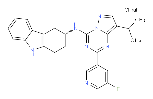 (3R)-N-[2-(5-Fluoro-3-pyridinyl)-8-(1-methylethyl)pyrazolo[1,5-a]-1,3,5-triazin-4-yl]-2,3,4,9-tetrahydro-1H-carbazol-3-amine (ACI)