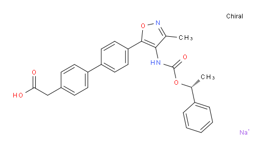 [1,1′-Biphenyl]-4-acetic acid, 4′-[3-methyl-4-[[[(1R)-1-phenylethoxy]carbonyl]amino]-5-isoxazolyl]-, sodium salt (1:1) (ACI)