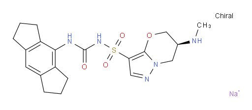 5H-Pyrazolo[5,1-b][1,3]oxazine-3-sulfonamide, N-[[(1,2,3,5,6,7-hexahydro-s-indacen-4-yl)amino]carbonyl]-6,7-dihydro-6-(methylamino)-, sodium salt (1:1), (6S)- (ACI)