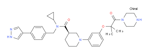 (3R)-N-Cyclopropyl-1-[3-[1,1-dimethyl-2-oxo-2-(1-piperazinyl)ethoxy]phenyl]-N-[[4-(1H-pyrazol-4-yl)phenyl]methyl]-3-piperidinecarboxamide (ACI)