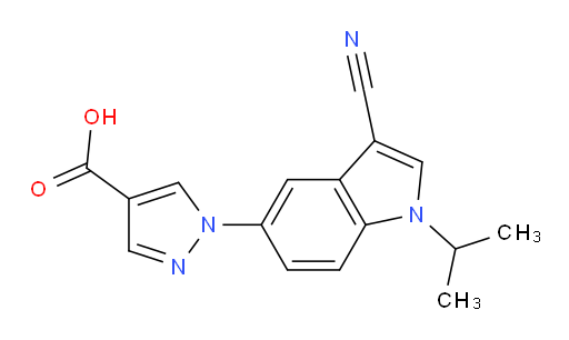 1-[3-Cyano-1-(1-methylethyl)-1H-indol-5-yl]-1H-pyrazole-4-carboxylic acid (ACI)