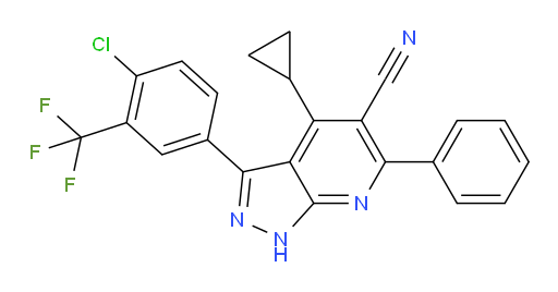 3-[4-Chloro-3-(trifluoromethyl)phenyl]-4-cyclopropyl-6-phenyl-1H-pyrazolo[3,4-b]pyridine-5-carbonitrile (ACI)