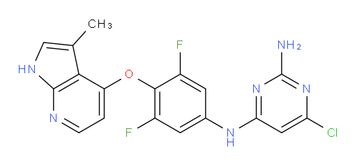 6-Chloro-N4-[3,5-difluoro-4-[(3-methyl-1H-pyrrolo[2,3-b]pyridin-4-yl)oxy]phenyl]-2,4-pyrimidinediamine (ACI)