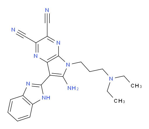 6-Amino-7-(1H-benzimidazol-2-yl)-5-[3-(diethylamino)propyl]-5H-pyrrolo[2,3-b]pyrazine-2,3-dicarbonitrile (ACI)