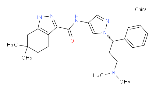 N-[1-[(1S)-3-(Dimethylamino)-1-phenylpropyl]-1H-pyrazol-4-yl]-4,5,6,7-tetrahydro-6,6-dimethyl-1H-indazole-3-carboxamide (ACI)