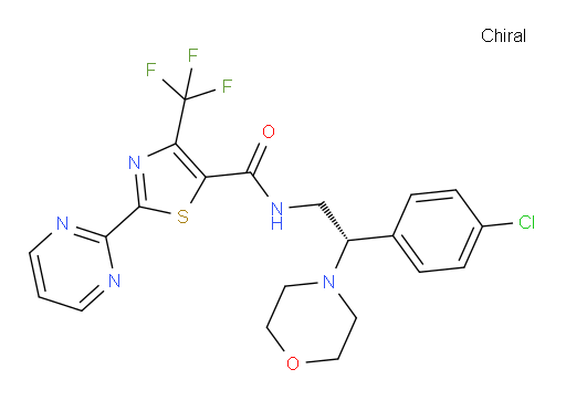 N-[(2S)-2-(4-Chlorophenyl)-2-(4-morpholinyl)ethyl]-2-(2-pyrimidinyl)-4-(trifluoromethyl)-5-thiazolecarboxamide (ACI)