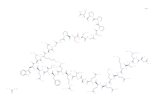 L-Serinamide, L-α-aspartyl-L-leucyl-L-seryl-L-lysyl-L-glutaminyl-L-methionyl-L-α-glutamyl-L-α-glutamyl-L-α-glutamyl-L-alanyl-L-valyl-L-arginyl-L-leucyl-L-phenylalanyl-L-isoleucyl-L-α-glutamyl-L-tryptophyl-L-leucyl-L-lysyl-L-asparaginylglycylglycyl-L-prolyl-L-seryl-L-serylglycyl-L-alanyl-L-prolyl-L-prolyl-L-prolyl-, acetate (1:3) (ACI)