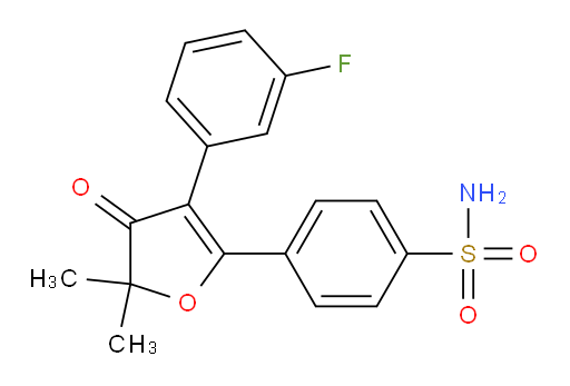 4-(3-(3-fluorophenyl)-5,5-dimethyl-4-oxo-4,5-dihydrofuran-2-yl)benzenesulfonamide