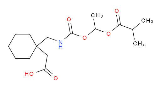 2-(1-((((1-(isobutyryloxy)ethoxy)carbonyl)amino)methyl)cyclohexyl)acetic acid