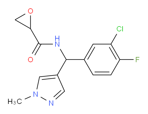 N-[(3-chloro-4-fluorophenyl)(1-methyl-1H-pyrazol-4-yl)methyl]oxirane-2-carboxamide