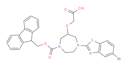 2-{[1-(5-bromo-1,3-benzothiazol-2-yl)-4-{[(9H-fluoren-9-yl)methoxy]carbonyl}-1,4-diazepan-6-yl]oxy}acetic acid