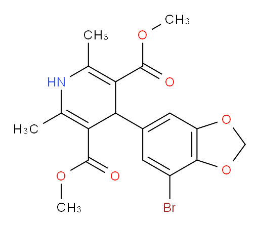 3,5-dimethyl 4-(7-bromo-1,3-dioxaindan-5-yl)-2,6-dimethyl-1,4-dihydropyridine-3,5-dicarboxylate