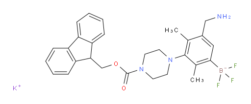 potassium [5-(aminomethyl)-3-(4-{[(9H-fluoren-9-yl)methoxy]carbonyl}piperazin-1-yl)-2,4-dimethylphenyl]trifluoroboranuide