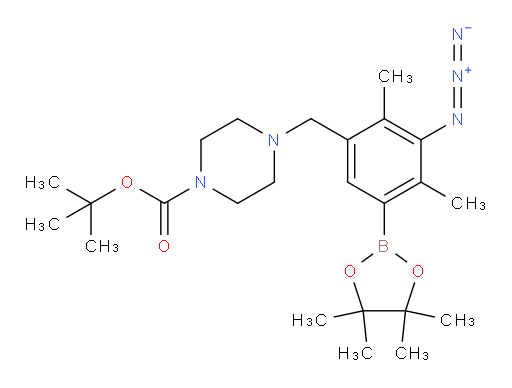 tert-butyl 4-{[3-azido-2,4-dimethyl-5-(4,4,5,5-tetramethyl-1,3,2-dioxaborolan-2-yl)phenyl]methyl}piperazine-1-carboxylate