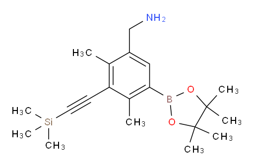 1-[2,4-dimethyl-5-(4,4,5,5-tetramethyl-1,3,2-dioxaborolan-2-yl)-3-[2-(trimethylsilyl)ethynyl]phenyl]methanamine