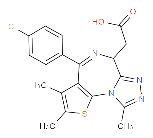 2-[7-(4-chlorophenyl)-4,5,13-trimethyl-3-thia-1,8,11,12-tetraazatricyclo[8.3.0.0,2,6]trideca-2(6),4,7,10,12-pentaen-9-yl]acetic acid