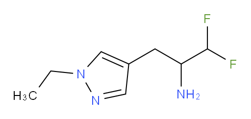 3-(1-ethyl-1H-pyrazol-4-yl)-1,1-difluoropropan-2-amine
