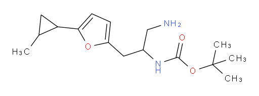 tert-butyl N-{1-amino-3-[5-(2-methylcyclopropyl)furan-2-yl]propan-2-yl}carbamate