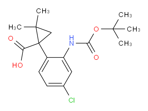 1-(2-{[(tert-butoxy)carbonyl]amino}-4-chlorophenyl)-2,2-dimethylcyclopropane-1-carboxylic acid