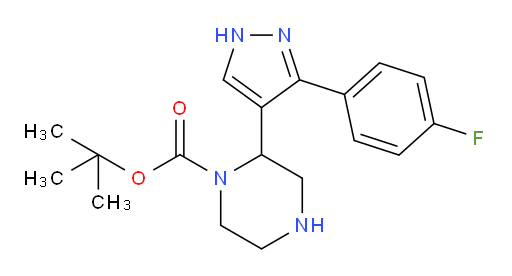 tert-butyl 2-[3-(4-fluorophenyl)-1H-pyrazol-4-yl]piperazine-1-carboxylate