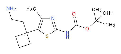 tert-butyl N-{5-[1-(2-aminoethyl)cyclobutyl]-4-methyl-1,3-thiazol-2-yl}carbamate