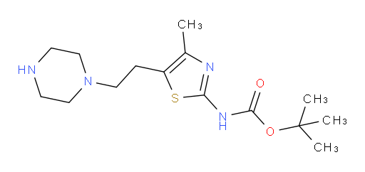 tert-butyl N-{4-methyl-5-[2-(piperazin-1-yl)ethyl]-1,3-thiazol-2-yl}carbamate