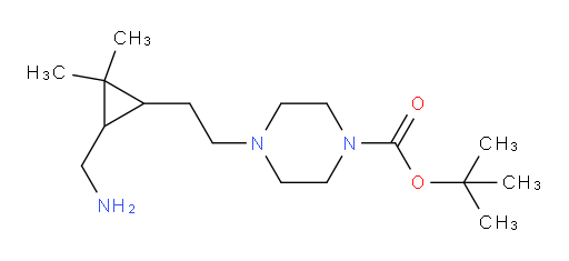 tert-butyl 4-{2-[3-(aminomethyl)-2,2-dimethylcyclopropyl]ethyl}piperazine-1-carboxylate