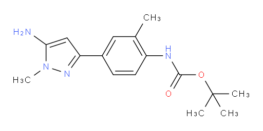 tert-butyl N-[4-(5-amino-1-methyl-1H-pyrazol-3-yl)-2-methylphenyl]carbamate