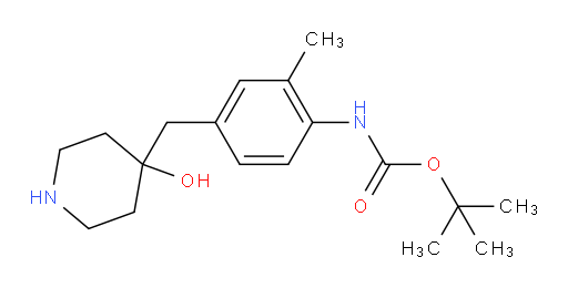 tert-butyl N-{4-[(4-hydroxypiperidin-4-yl)methyl]-2-methylphenyl}carbamate