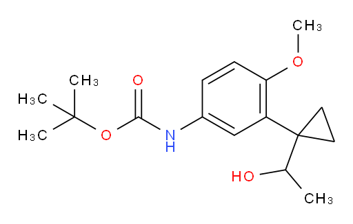 tert-butyl N-{3-[1-(1-hydroxyethyl)cyclopropyl]-4-methoxyphenyl}carbamate