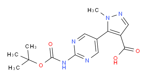 5-(2-{[(tert-butoxy)carbonyl]amino}pyrimidin-5-yl)-1-methyl-1H-pyrazole-4-carboxylic acid