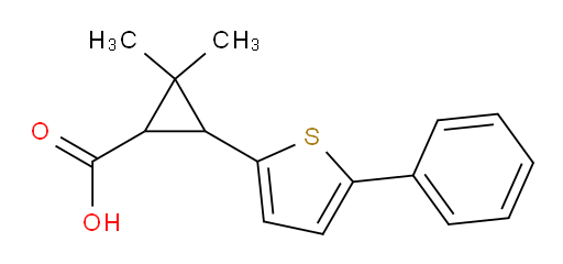 2,2-dimethyl-3-(5-phenylthiophen-2-yl)cyclopropane-1-carboxylic acid