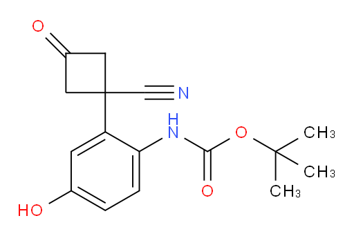 tert-butyl N-[2-(1-cyano-3-oxocyclobutyl)-4-hydroxyphenyl]carbamate