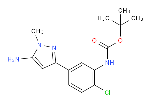 tert-butyl N-[5-(5-amino-1-methyl-1H-pyrazol-3-yl)-2-chlorophenyl]carbamate