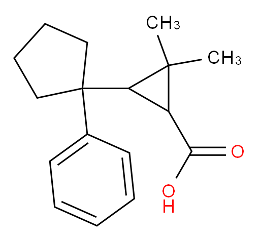 2,2-dimethyl-3-(1-phenylcyclopentyl)cyclopropane-1-carboxylic acid