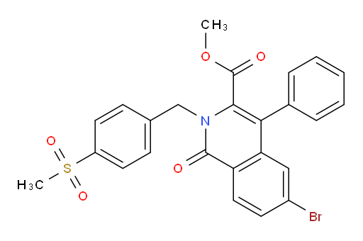 methyl 6-bromo-2-[(4-methanesulfonylphenyl)methyl]-1-oxo-4-phenyl-1,2-dihydroisoquinoline-3-carboxylate