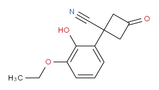 1-(3-ethoxy-2-hydroxyphenyl)-3-oxocyclobutane-1-carbonitrile