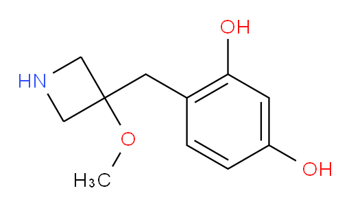 4-[(3-methoxyazetidin-3-yl)methyl]benzene-1,3-diol
