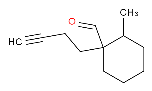 1-(but-3-yn-1-yl)-2-methylcyclohexane-1-carbaldehyde
