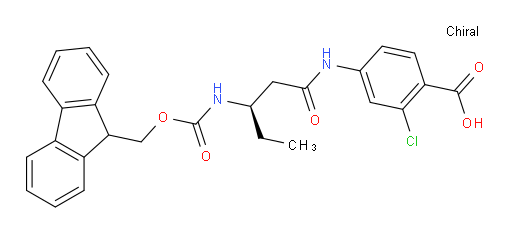 2-chloro-4-[(3R)-3-({[(9H-fluoren-9-yl)methoxy]carbonyl}amino)pentanamido]benzoic acid