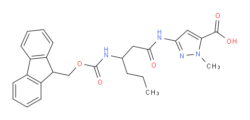 3-[3-({[(9H-fluoren-9-yl)methoxy]carbonyl}amino)hexanamido]-1-methyl-1H-pyrazole-5-carboxylic acid