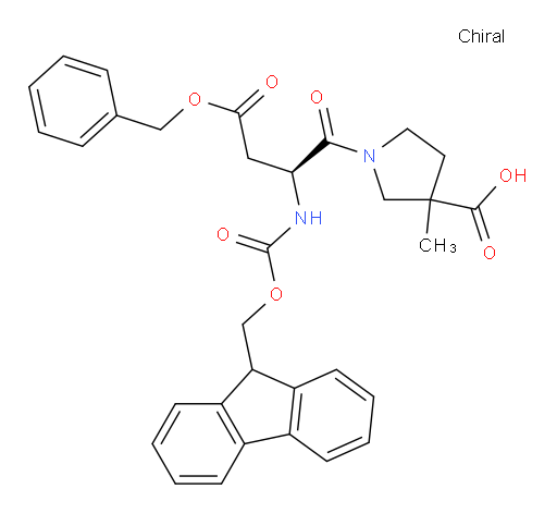 1-[(2S)-4-(benzyloxy)-2-({[(9H-fluoren-9-yl)methoxy]carbonyl}amino)-4-oxobutanoyl]-3-methylpyrrolidine-3-carboxylic acid