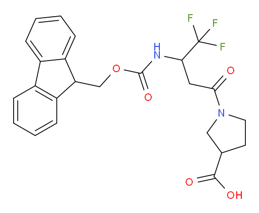 1-[3-({[(9H-fluoren-9-yl)methoxy]carbonyl}amino)-4,4,4-trifluorobutanoyl]pyrrolidine-3-carboxylic acid