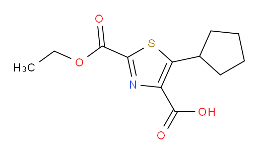 5-cyclopentyl-2-(ethoxycarbonyl)-1,3-thiazole-4-carboxylic acid