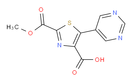 2-(methoxycarbonyl)-5-(pyrimidin-5-yl)-1,3-thiazole-4-carboxylic acid